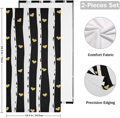 Vista 30 de Toallas de mano en blanco y negro – Toallas clásicas a rayas blancas y negras, toallas de baño modernas y sencillas, toallas de baño absorbentes