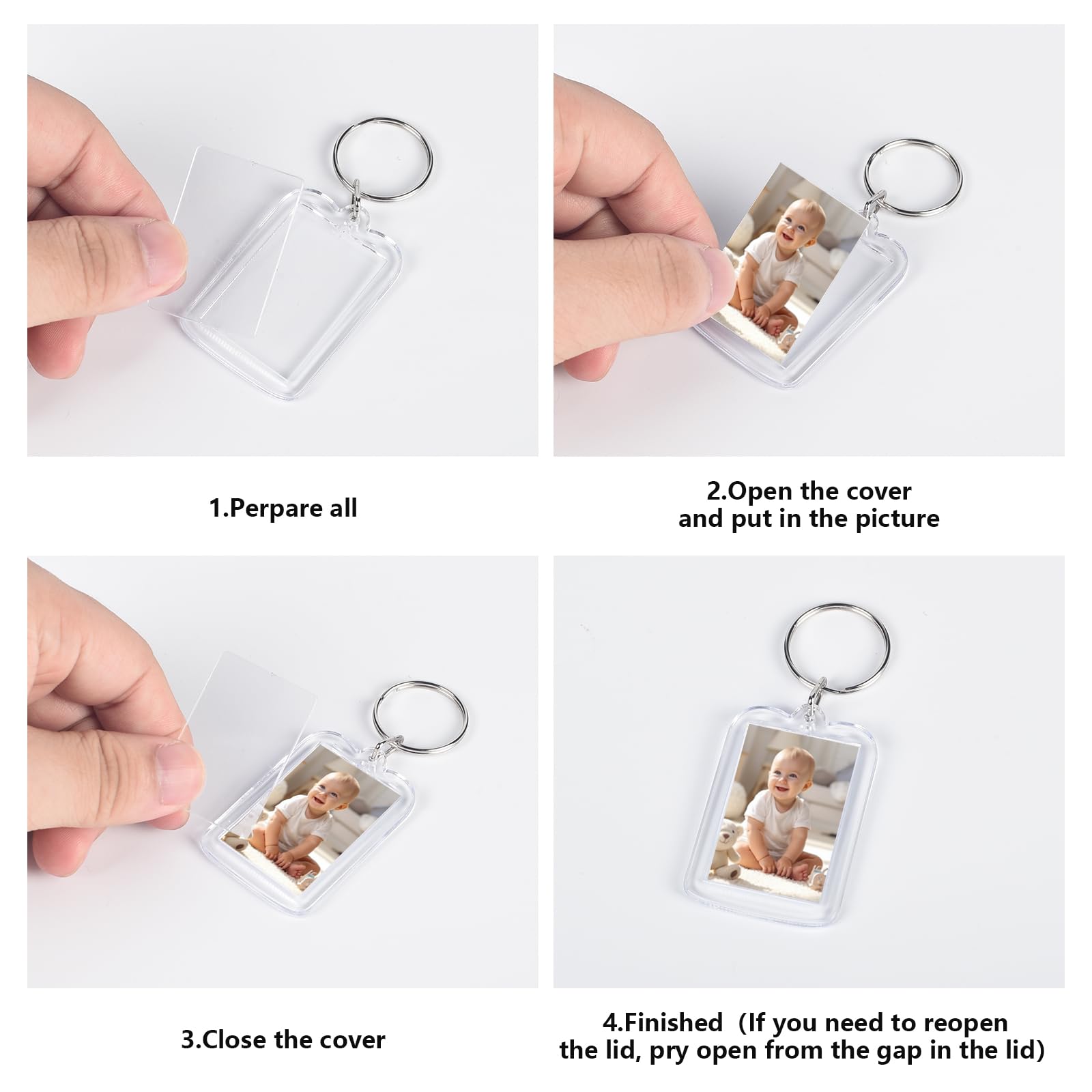 Acrylic Blank Photo Keyring - Image 4