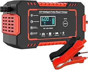 Carregador de Bateria Inteligente 12V Bivolt com Display Digital – Para Carro, Moto e Caminhão | Proteção contra Superaquecimento, Sobrecarga, Curto-Circuito e Compensação de Temperatura - Premium