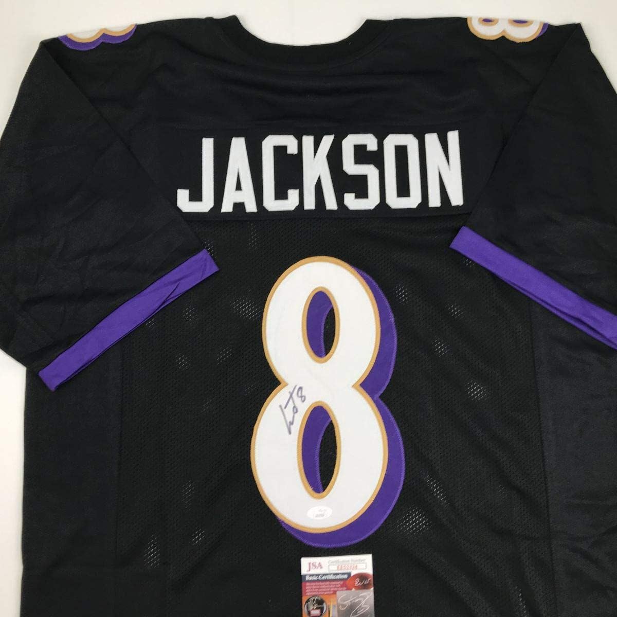 Autographed Lamar Jackson Football Jersey - Baltimore Purple, XL With JSA COA