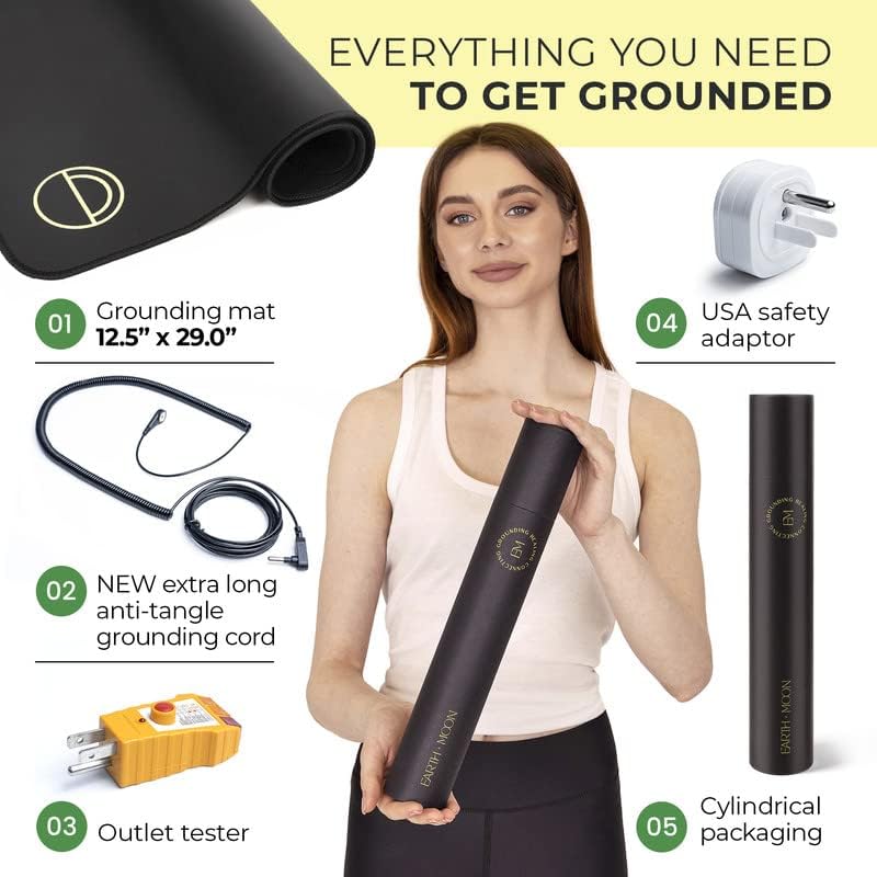 Miniatura 3 de EARTH AND MOON Tapete de conexión a tierra y funda de almohada para puesta a tierra  Funda de almohada de 20 x 30 pulgadas, tamaño Queen para