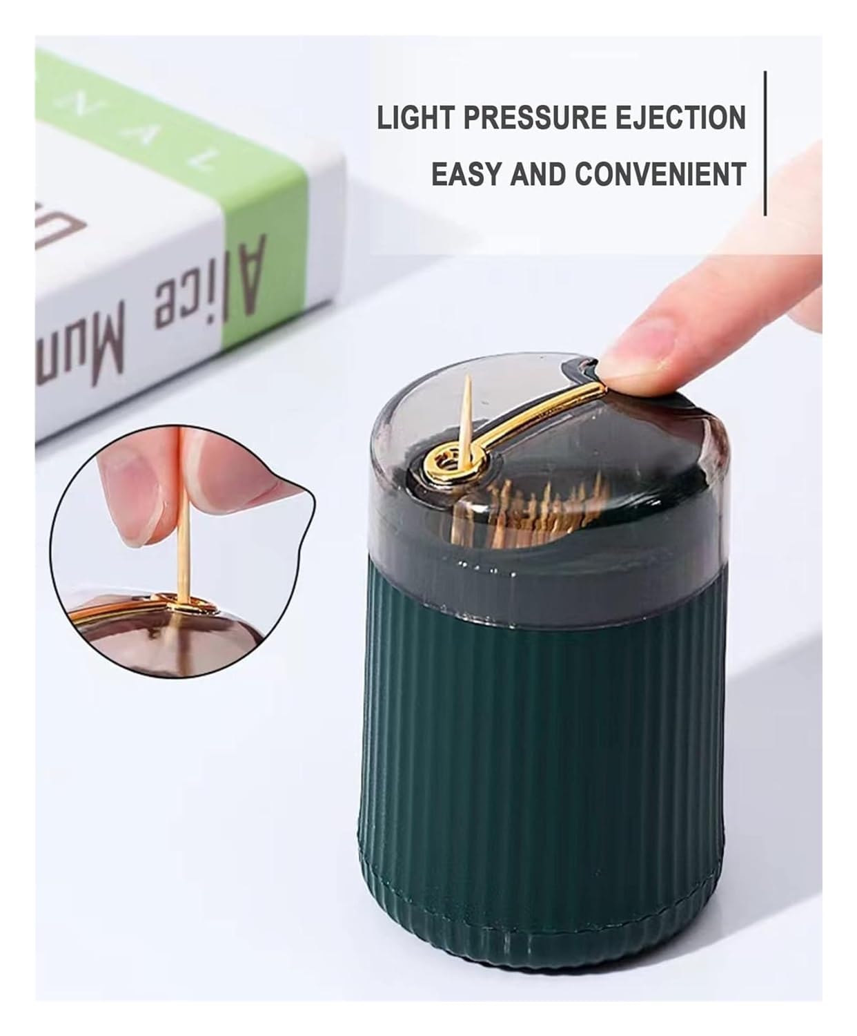 Generico Dispenser Porta Stuzzicadenti Automatico | 8,5x6 Cm Scatola Porta Stuzzicadenti | Contenitore Elegante Per Stuzzicadentis | Igienica Da Cucina, Ristorante, Casa, Viaggio