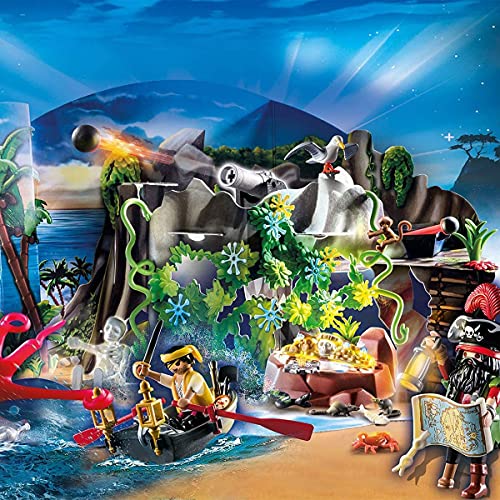PLAYMOBIL Adventskalender 70322 Schatzsuche in der Piratenbucht mit zahlreichen Figuren, Tieren und Zubehörteilen hinter jedem Türchen… – Ansicht 2