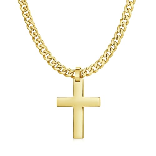 Cross Necklace for Men - 925 Silver Filled Stainless Steel