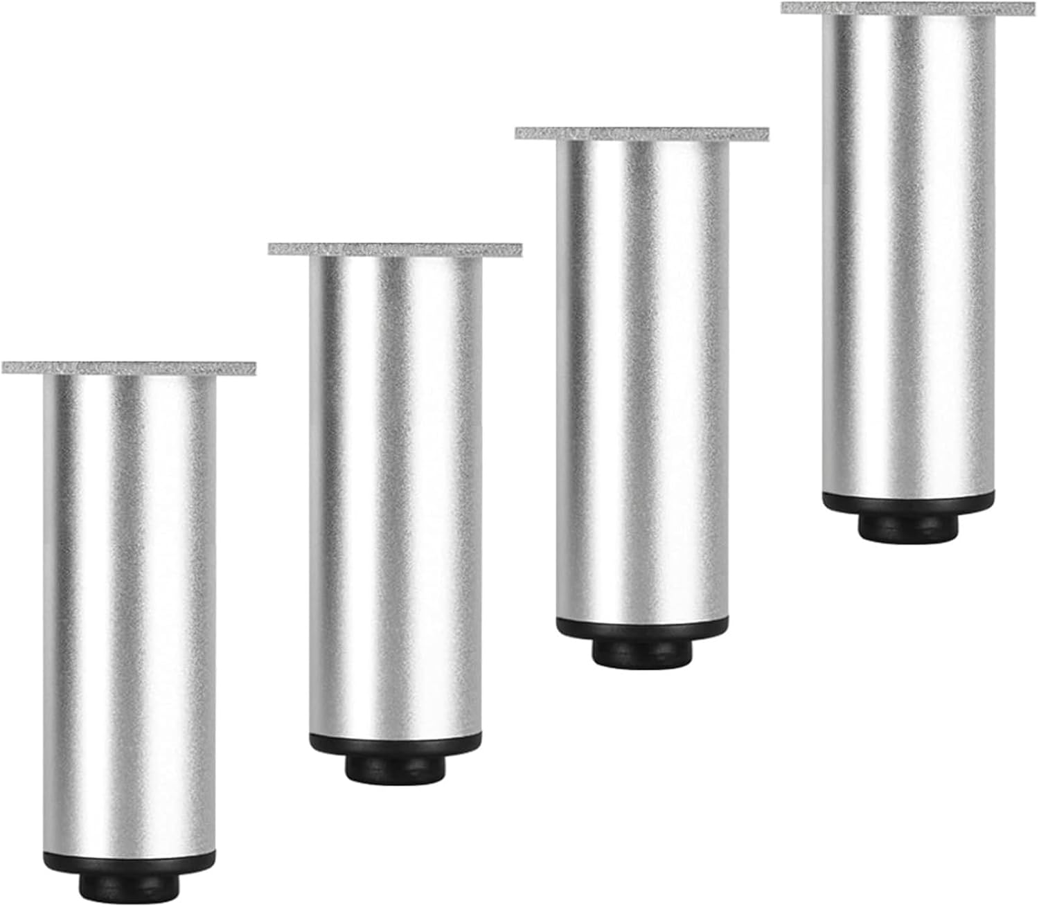 Table Leg Set of 4 Metal Furniture Riser Legs Aluminum Alloy Cupboard Legs Table Bed Cabinets Bookcase Feet Sofa Couch Kitchen Shelves Adjustable Screws(Silver,30cm/11.8in)