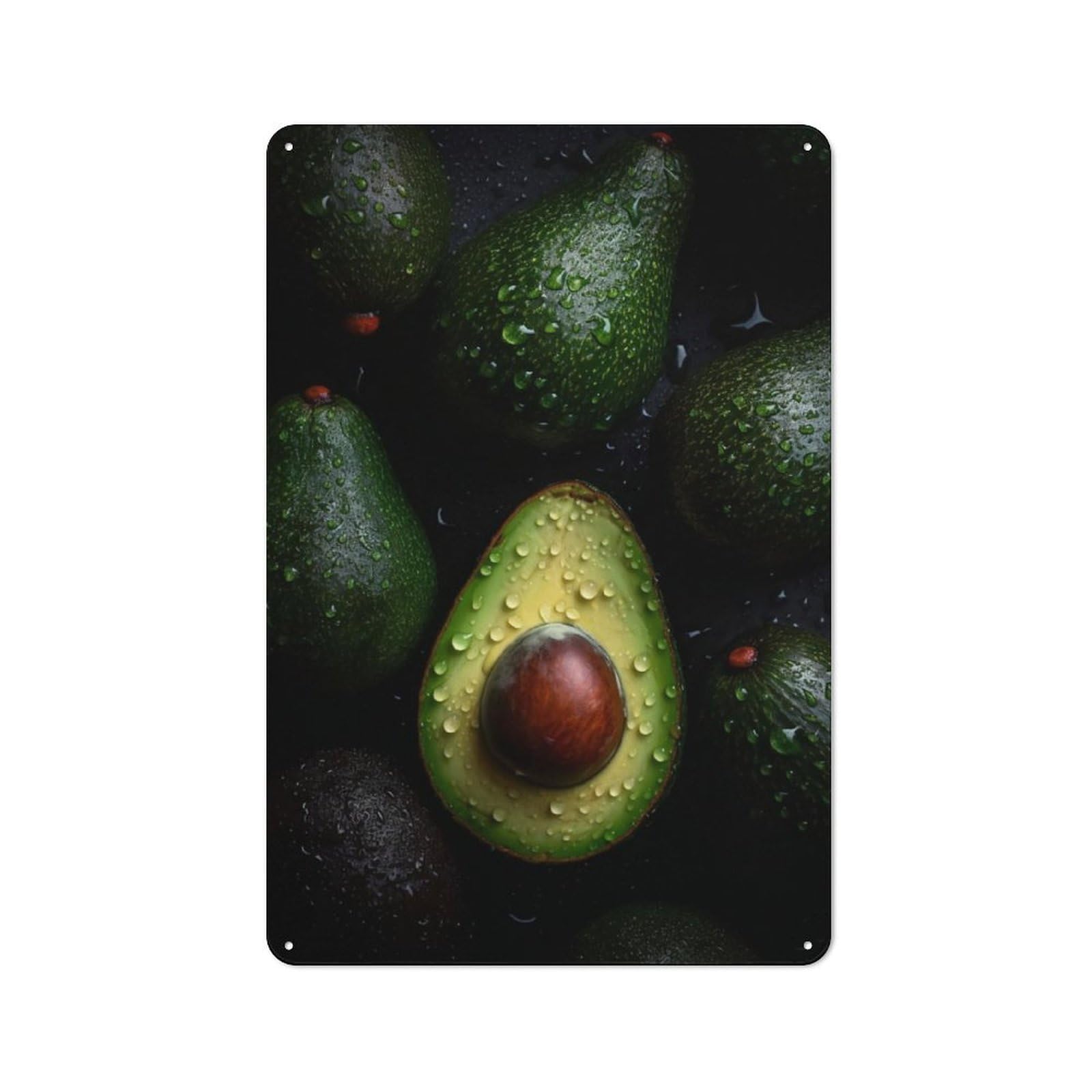 Junmoney Fresh Avocado Metal Sign 30X20cm With For Home Bar Wall, Rustic Decor, For Collectors Decorating Home Bars And Entertaining Spaces
