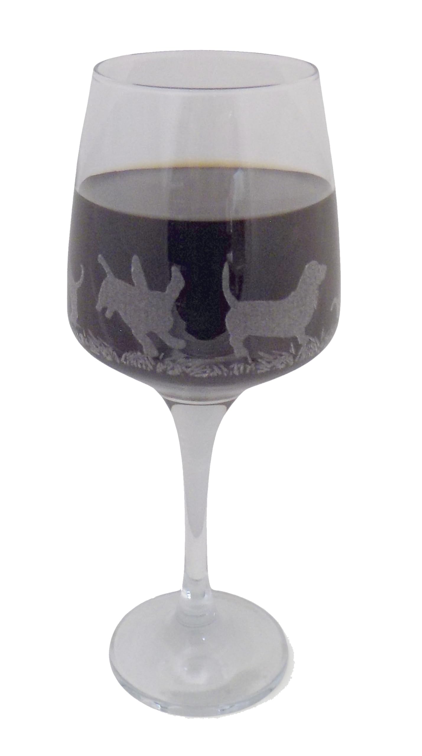 Beagle Engraved Stemmed Wine Glass