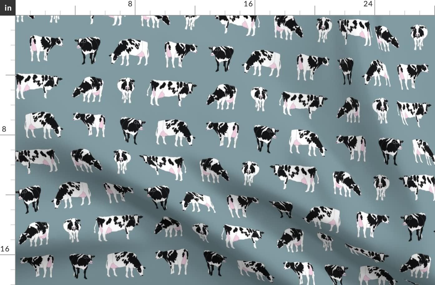 Spoonflower Fabric - Dairy Cows Farming Farm Cow Nursery Gender Neutral Printed on Organic Cotton Sateen Fabric by The Yard - Sewing Quilting Apparel Home Decor