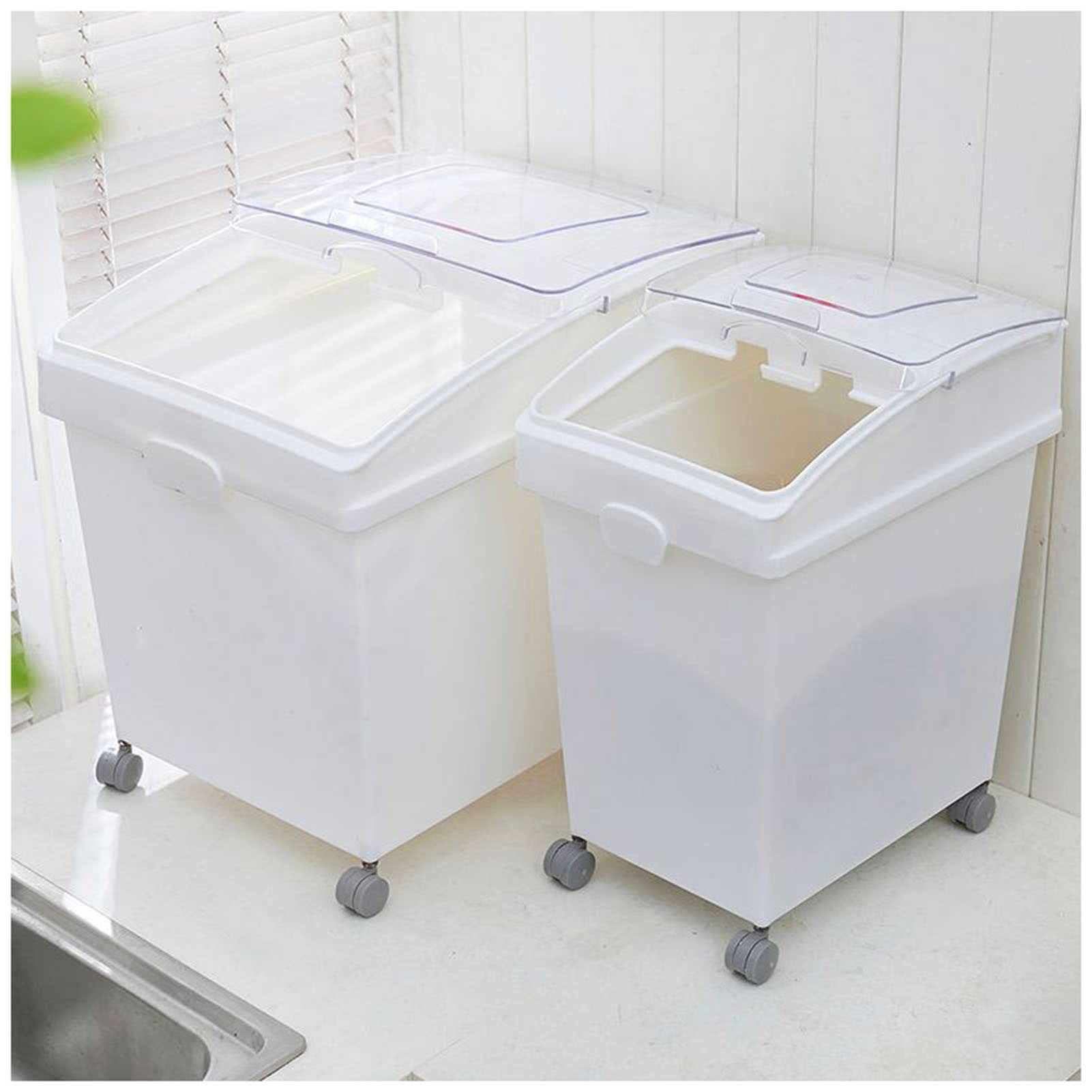 Mobile Ingredient bin - 400-Cup Capacity Mobile Ingredient Bin, with Scoop - Stackable Commercial Kitchen Storage Solution for Easy Ingredient Organization