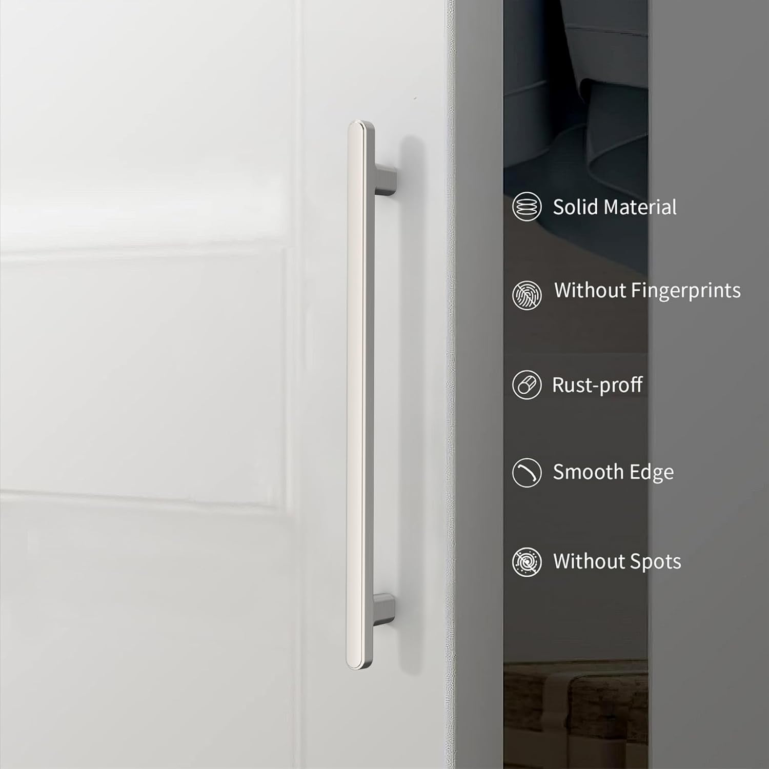 10 Pack 3.75 Inch(96mm) Kitchen Cabinet Handles Brushed Satin Nickel Cabinet Pulls Kitchen Cabinet Hardware Drawer Pulls for Cupboard Wardrobe