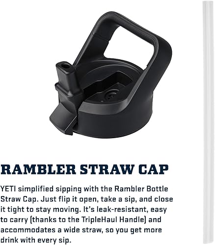 Miniatura 6 de YETI Rambler Botella de 18 onzas, aislada al vacío, de acero inoxidable con tapa de popote a juego de colores, rojo rescate