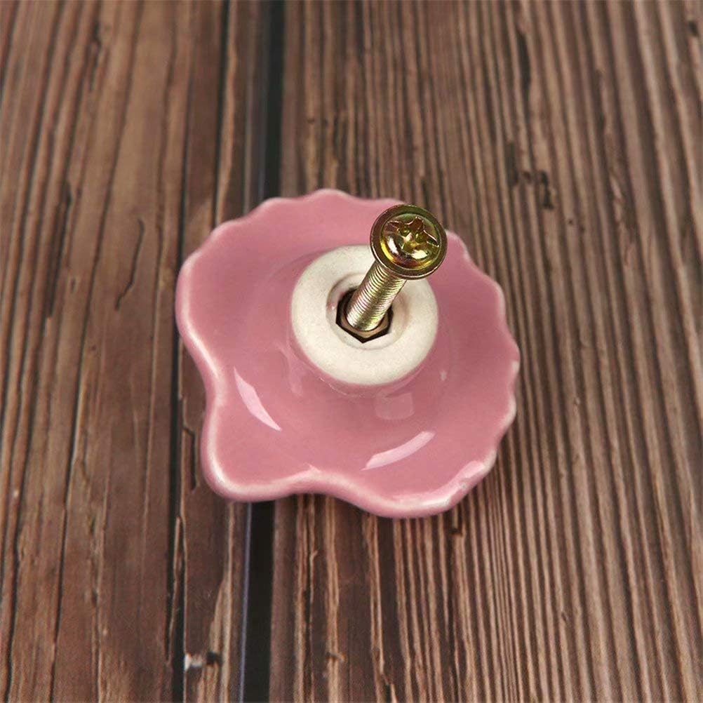 Ceramic Knobs,C10 pcs Ceramic Shell Shape Door Knobs, Creative Multicolor Candy Color Door Handles Pulls for Nursery Cupboard/Cabinet/Wardrobe/Drawer Decors (Color : Blue)
