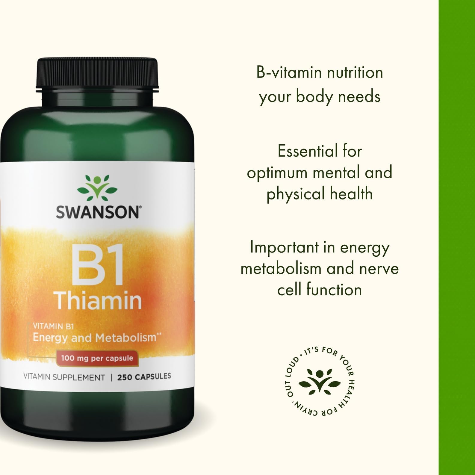 Swanson Vitamin B1 (Thiamin), 100 mg Each, 250 Capsules — Amazon image 4