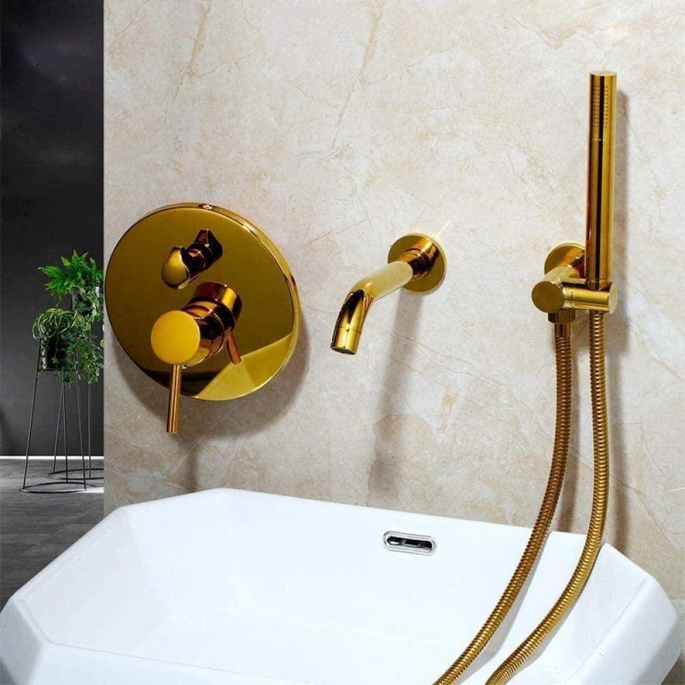 Système de douche or brossé en laiton massif de haute qualité