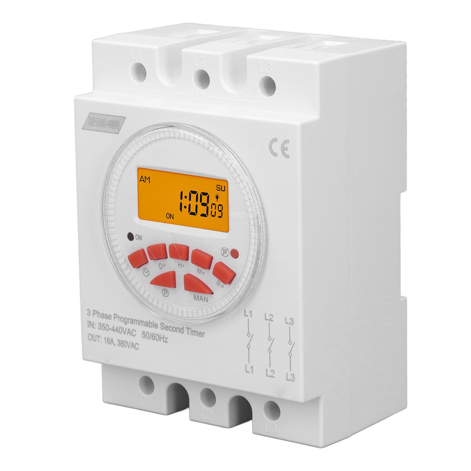 Zeitschaltuhr, 3-Phasen-Zeitschaltuhr mit Hintergrundbeleuchtung, Programmierbare Steuerung, 7 Tage 24 Stunden, für Automatisches Energiemanagement, Energieeinsparung, Ideal