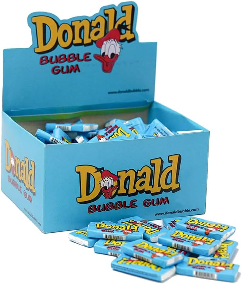 DONALD ML MAPLE LEAF Chewing Bubble Gum 100pcs/box The legend is back! Taste from Childhood, Sweet Retro Gift, Perfect Present for Men and Women (Blue)
