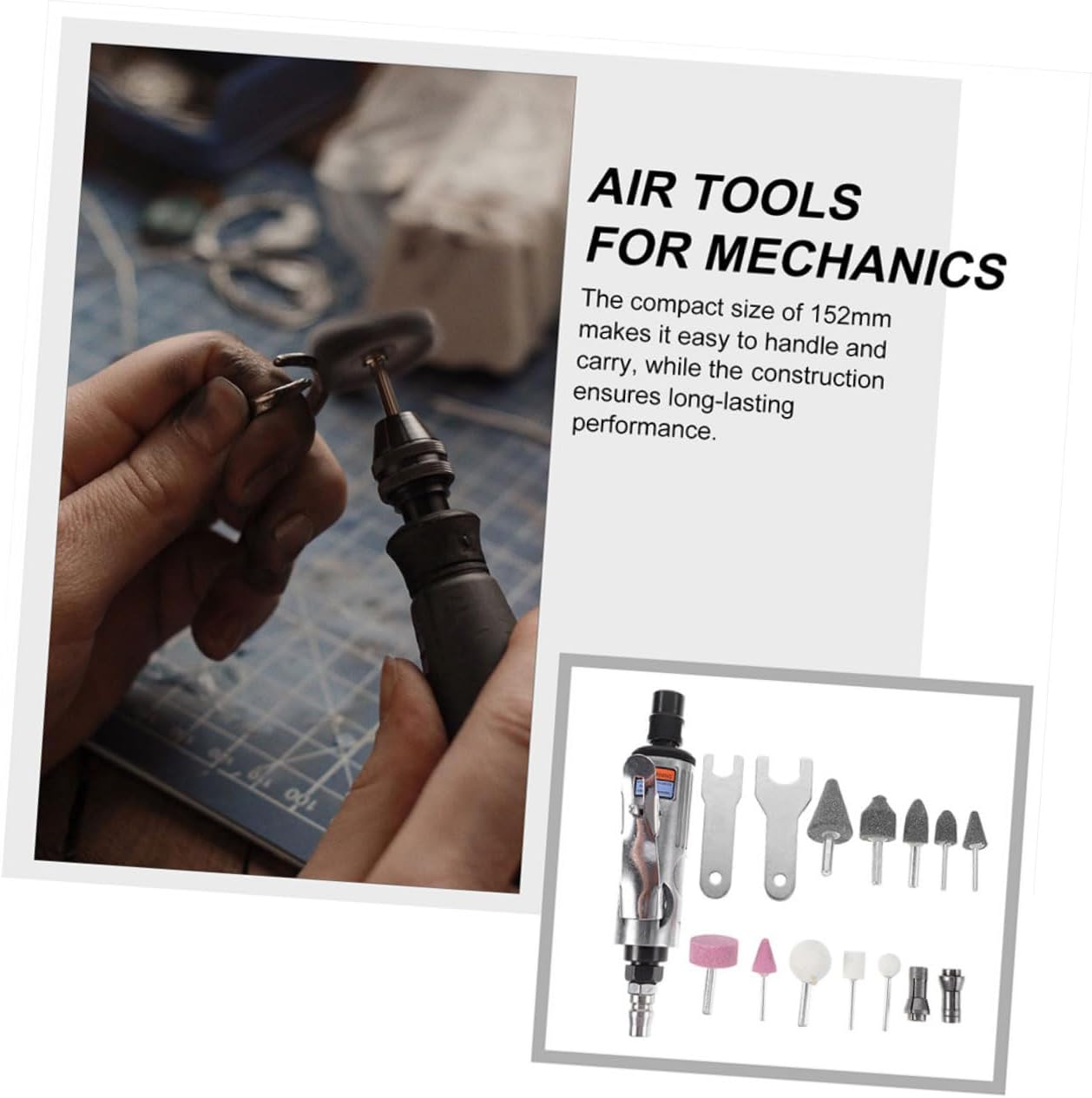 Mobestech 1set Pneumatic Angle Die Tool Multi-functional Air Tool for Carving Polishing Grinding Lightweight and Compact Design for Easy Handling Go Use