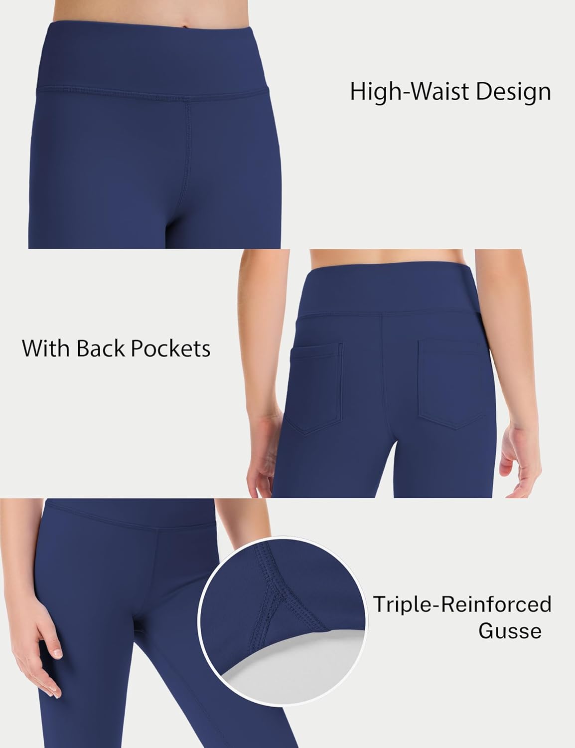 HASMES Girls Athletic Leggings High Waisted Comfort Soft Elastic Yoga Dance Running Pants with Pockets Activewear - Image 6