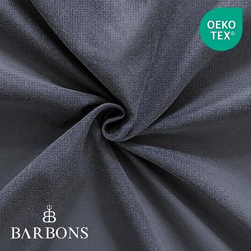 Foto von BARBONS Spannbettlaken 180x200cm – 100% Baumwolle Spannbettlaken, Oeko-TEX Zertifiziert, Bettlaken Jersey, Spannbetttuch, Matratzenhöhe bis 25 cm (Dunkelgrau - 180x200)