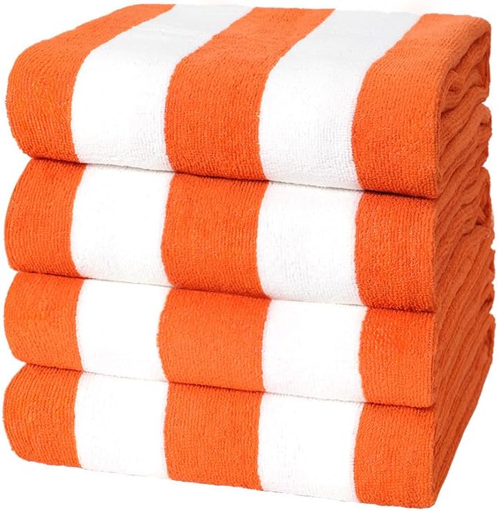 4 Packs Extra Large Beach Towel Bath Towel 72 * 40 Set Bathroom Sheets Bulk Oversized Soft Absorbent Thick XL Big Giant Microfiber Terry Blanket Clearance Turkish Toallas De Playa NOT Cotton Orange