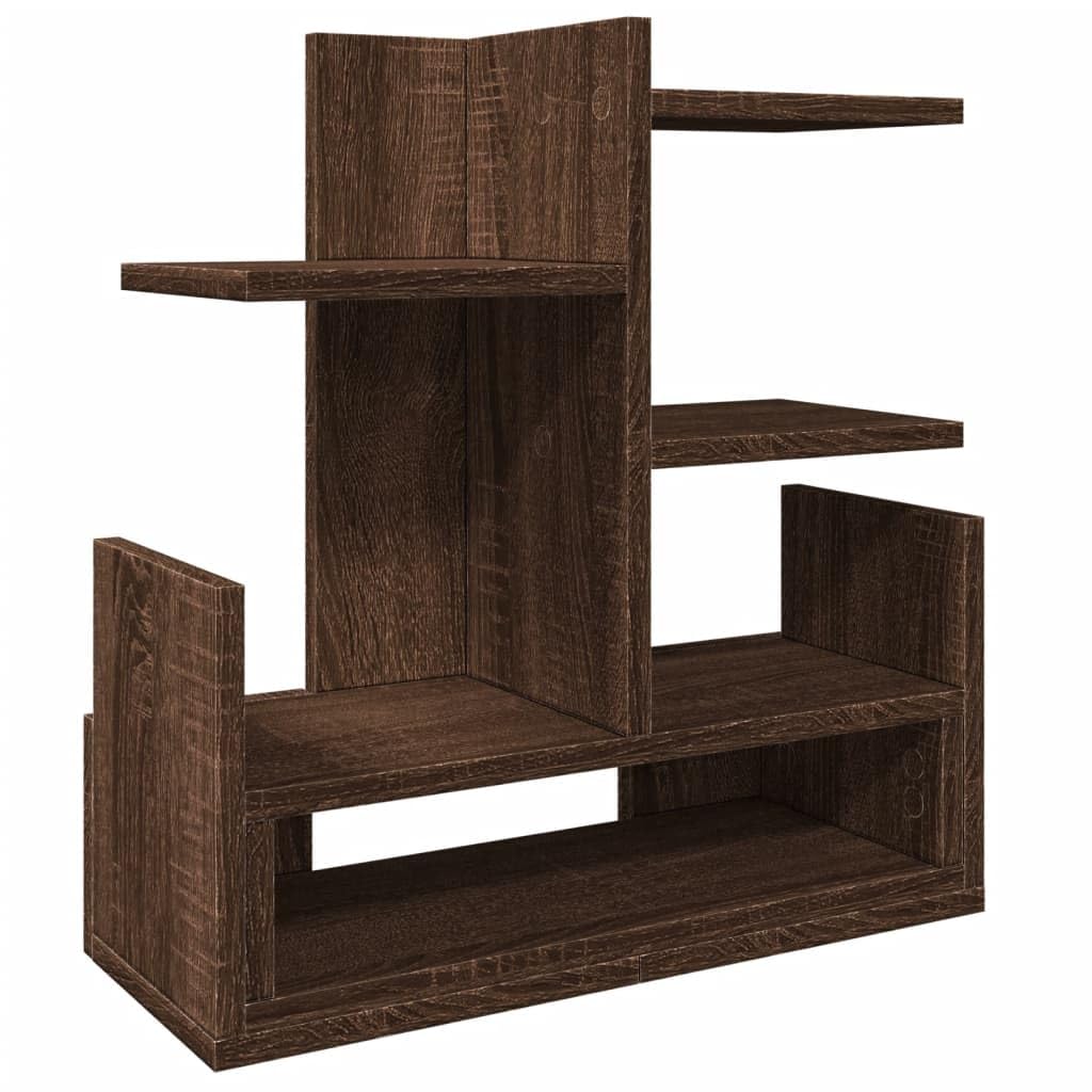 Organizer Scrivania Rovere Marrone 49x20x52,5 cm Multistrato,Organizer da scrivania in Legno Fai da Te da Te per cancelleria, Grande capacità,per casa, Ufficio e Scuola