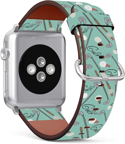 Amazon.com: Correa de cuero con diseño de pelota de golf compatible con Apple  Watch Series 5/4/3/2/1 gen, repuesto para iWatch 1.496 in/1.575 in :  Celulares y Accesorios