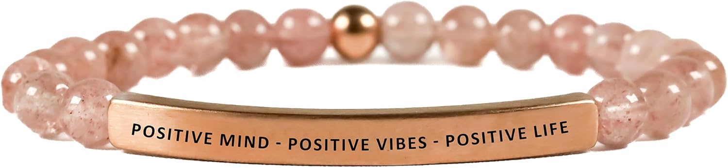 THE INSPIRATION CO. Mens Collection Unisex Stretchable Bracelets (POSITIVE MIND - POSITIVE VIBES - POSITIVE LIFE)