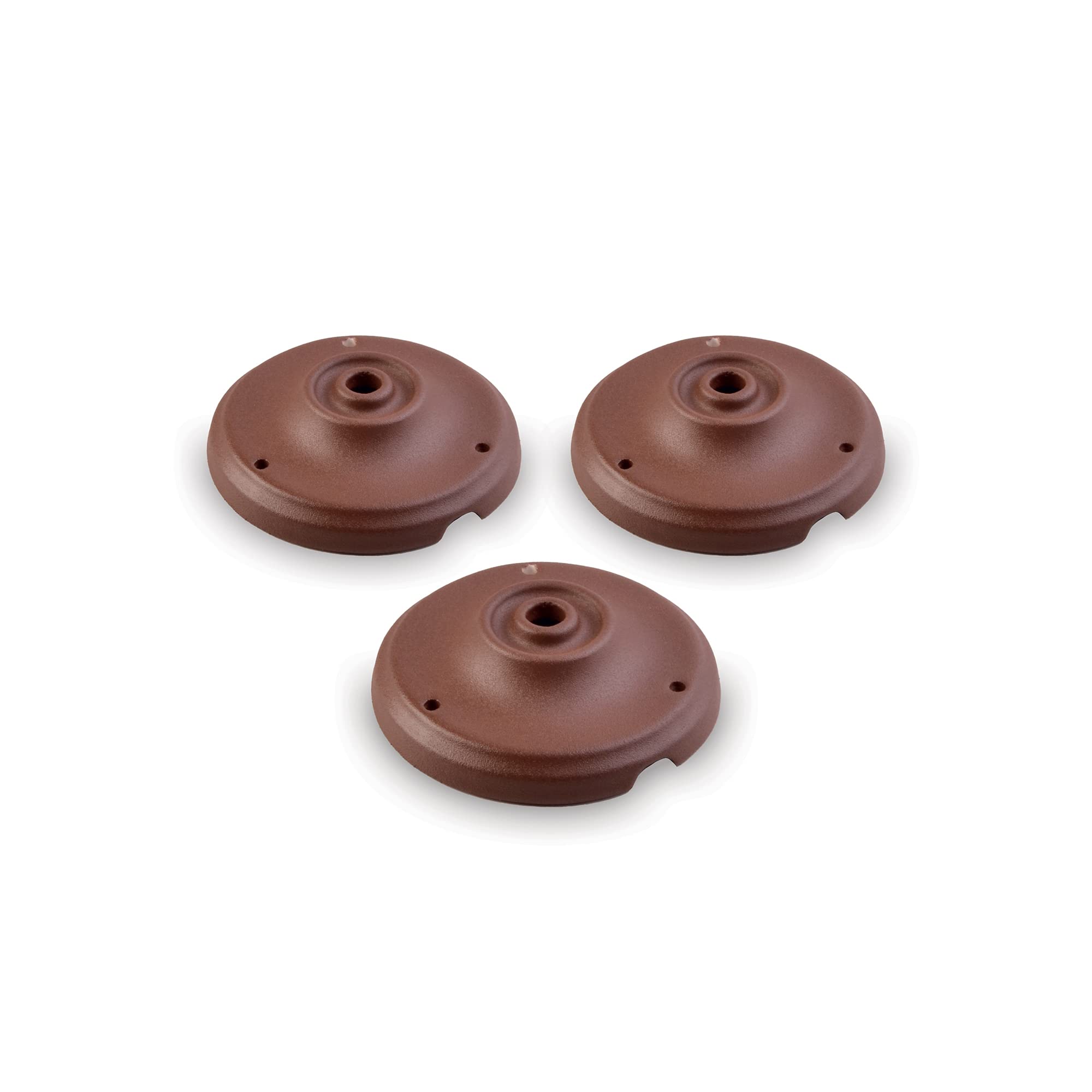 AMARCORDS - 3 Rosoni in porcellana per lampade a sospensione coprifili in ceramica retrò con viti di fissaggio colore CORTEN