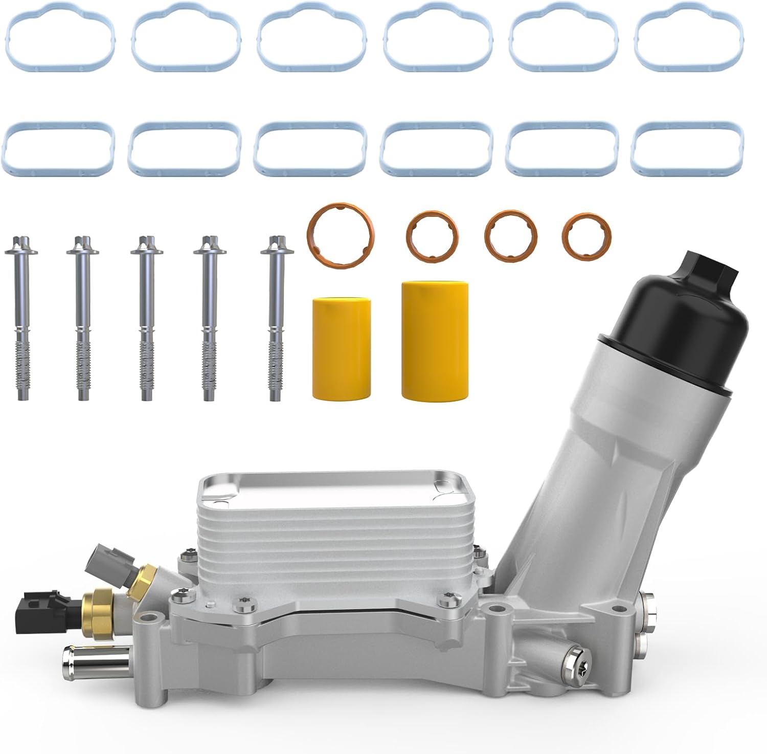 YITHSWAY 926-959 Aluminum Engine Oil Cooler Filter Housing Adapter Kit for Jeep Wrangler JK Cherokee 3.6L V6 Dodge Ram Chrysler