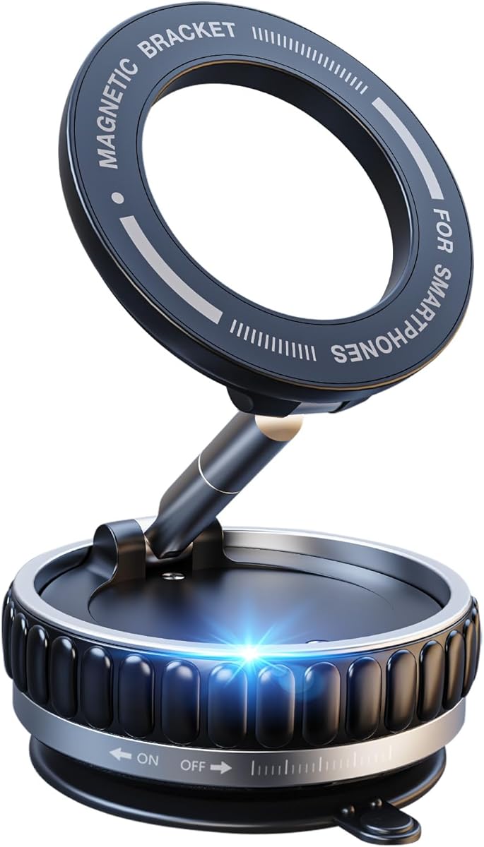 KTEBO® Strong Magnetic Phone Holder for Your Car, 360° Adjustable Car Phone Holder for iPhone Magsafe, Additional 3 Spare Magnetic Rings Worry-free Replacement of Phone Cases - Suitable for All Phones