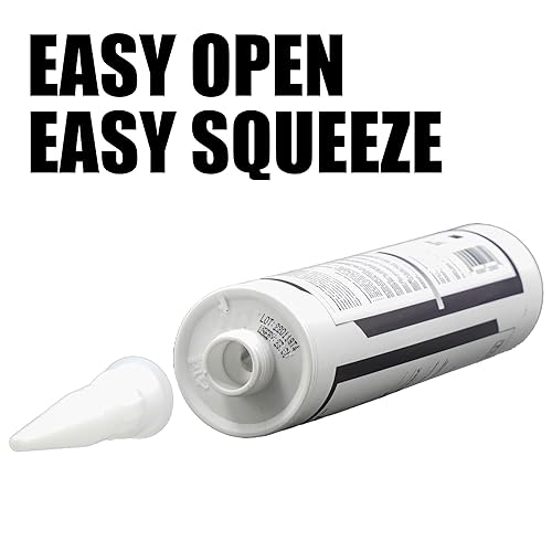 Miniatura 2 de Sellador de silicona híbrido BioSeal negro pintable para calafatear, impermeable, 10.1 onzas, adhesivo de silicona para calafateo negro para