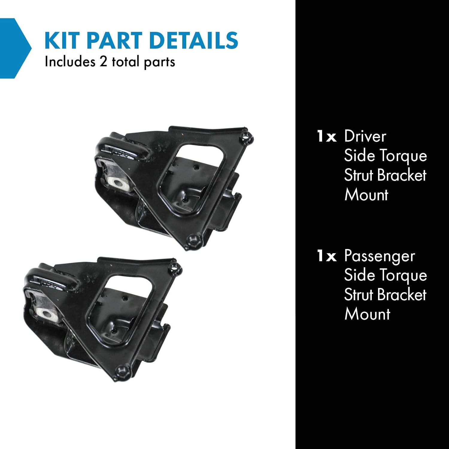 TRQ Engine Torque Strut Bracket Mount Pair Compatible with 94-05 Regal Impala Grand Prix