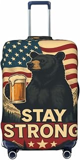 Stay Strong Bear Flag Suitcase Cover For Luggage Cover Protector Elastic For Luggage Covers For Suitcase L(25-28") Washable Anti-Scratch