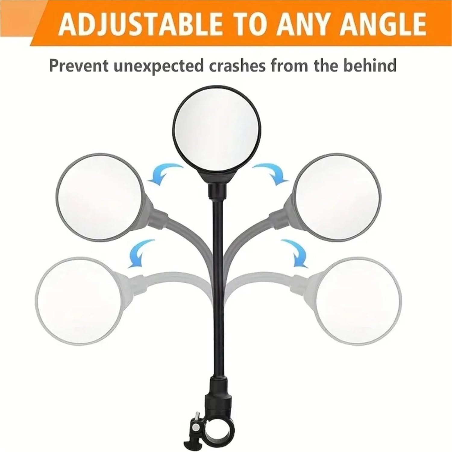 Bicycle Mirrors for Handlebars 4pcs Bicycle Handlebar Mirror, Adjustable Rotating Wide Angle Shockproof Convex