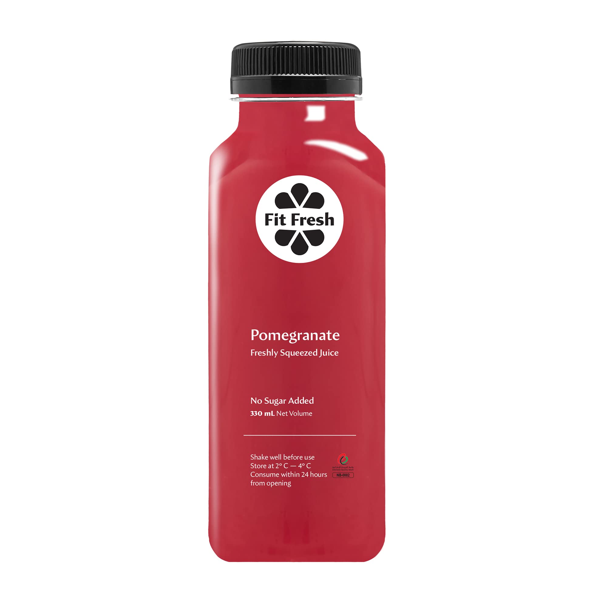 Pomegranate Juice 330 ml (Cold-pressed Fresh Juice, Freshly-squeezed Daily, No Preservatives, No Additives, No Sugar Added, No Water Added)