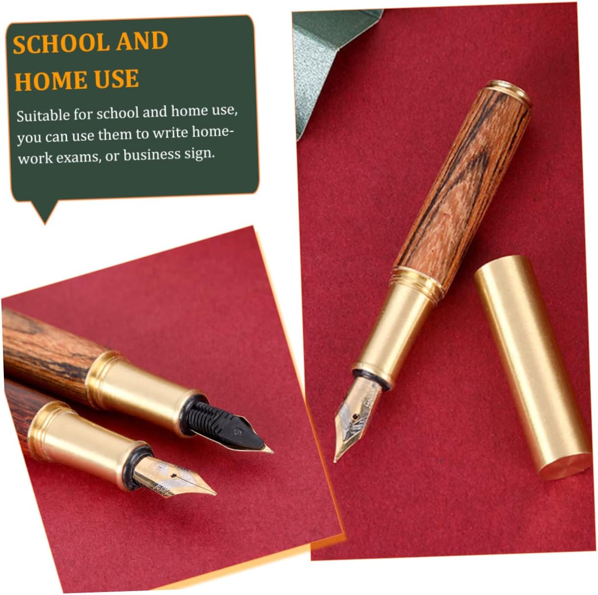 NUOBESTY Calligraphy Fountain Pen Set for Kids and Students Lightweight Compact Mini Pens for School Homework and Home Use Includes 5 Stylish Writing Pens