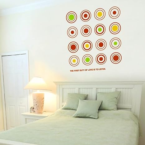 Amazon Co Jp ロマンチックなフルハウスコンビネーションカラーサークルベッドルーム子供部屋ウォールステッカー50 70cm Diy 工具 ガーデン