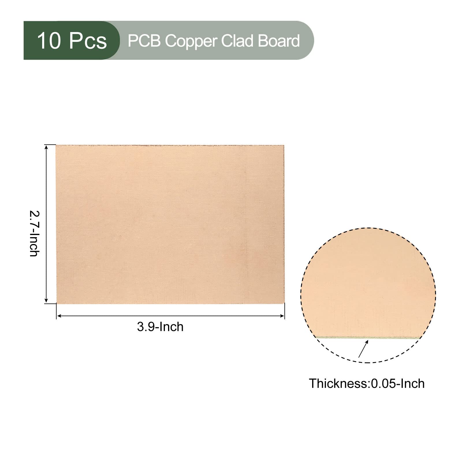YOKIVE 10 Pcs PCB Copper Clad Board, FR4 Single-Sided Blank Circuit Boards, Great for Electronic Hobbies Etching - Image 2