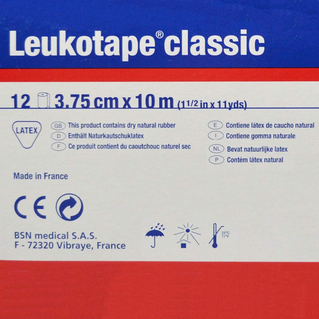 BSN Leukotape Classic 3,75 cm X 10 m, Giallo, 1er Pack (1 X 12 pezzi)