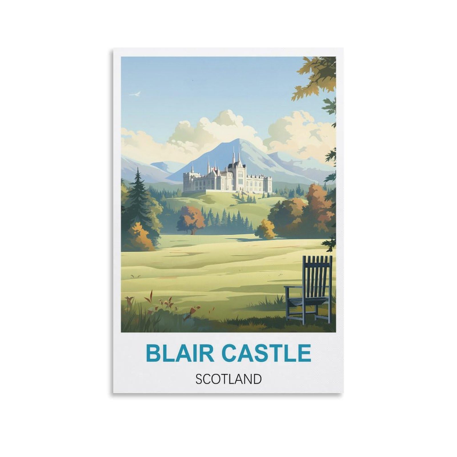 Vintage Metal Tin Sign Funny,Blair Castle Scotland,Funny Retro Metal Wall Decor Decorative Tin Sign Art Plaque Poster for Home Kitchen Bar Club Decoration 30x40cm