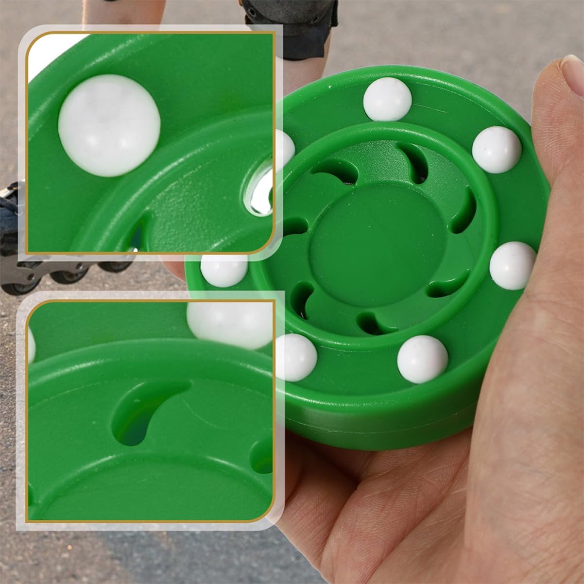 Outanaya 2pcs Reusable Ice Hockey Puck Roller Hockey Puck Street Bulk Indoor Parts Balls