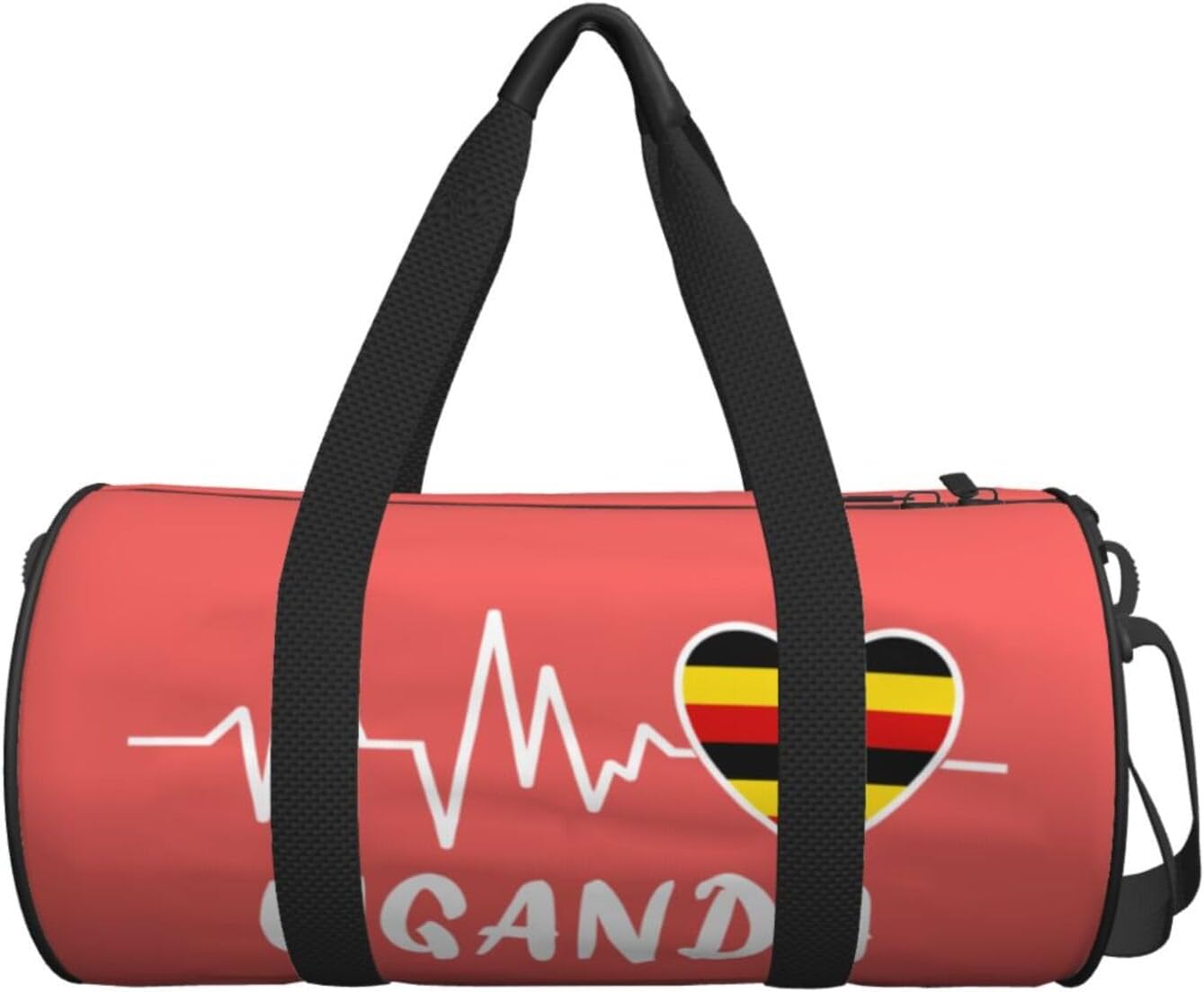 Uganda Heartbeat Duffel Bag Gym Bag Travel Sports Tote Large Foldable Beach Swim Yoga5