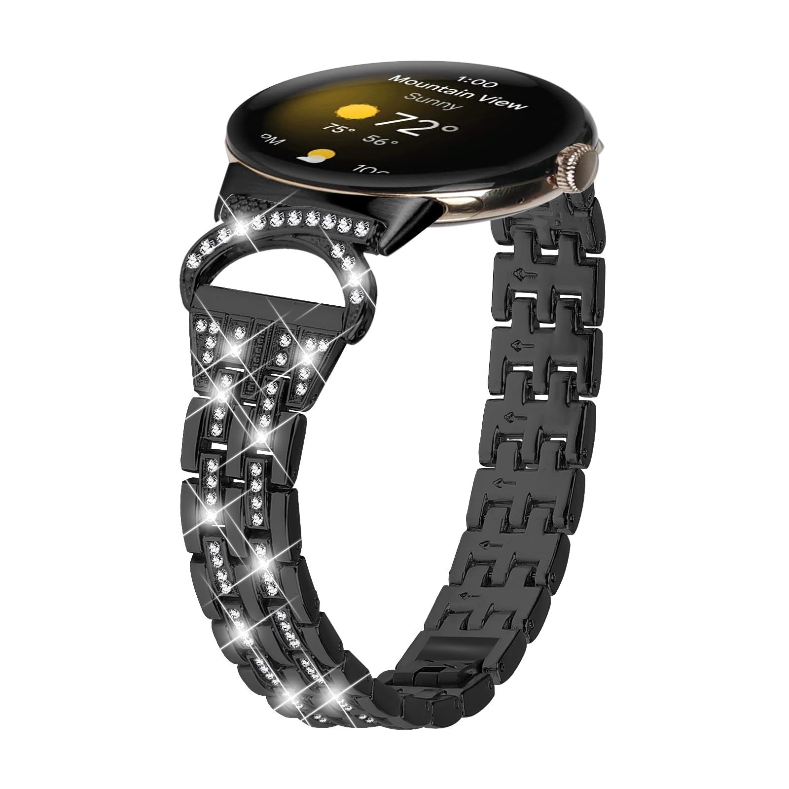 FitTurn Bling Bands Compatible with Google Pixel Watch 3 41mm/Pixel watch 2/Pixel Watch Band for Women Men, Dressy Jewelry Metal Wristband Strap Diamond Rhinestone for Google Pixel watch 3 41mm/2/Pixel Smart Watch