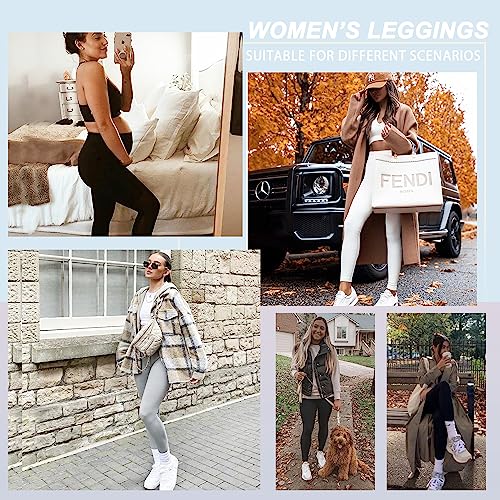 3 Pack Leggings For Women Butt Lift High Waisted Tummy Control No See-Through Yoga Pants Workout Running Leggings (3 Pack Black/Black/Black, Large-X-Large) #TOP1