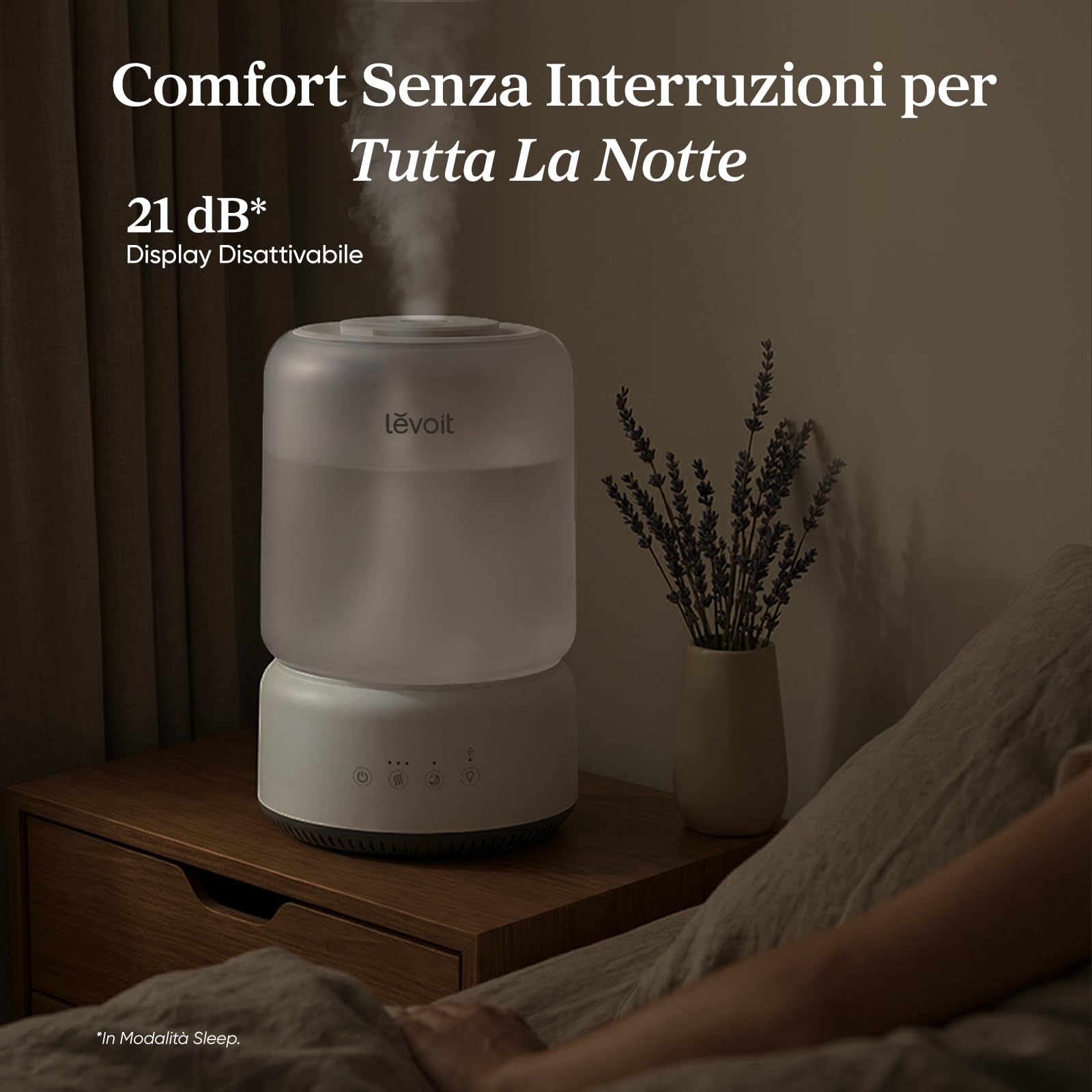 Levoit Umidificatore Ambiente 4,2L, Durata 42H, NeoClassic 450, Bianco