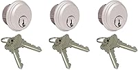 Vista 11 de Cerraduras de cilindro, cerradura de puerta comercial, estilo Adams Rite, resistente, 2 llaves (doble cilindro, aluminio plateado, paquete de 4)