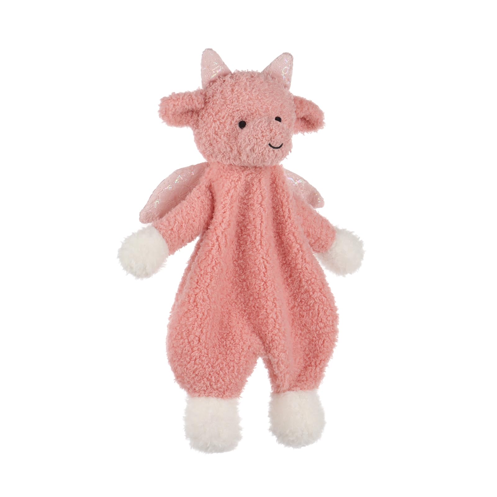 Apricot Lamb Dragon Snuggler Blanket Soft Loveys for Babies Security Blanket for Baby Boy and Girl 10 Inches for Infant and Toddlers (pink) - Image 3