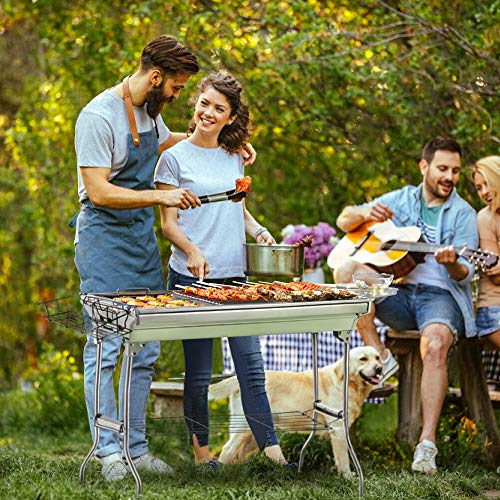 Portable Charcoal Grill,Outdoor Bbq Grill For Christmas Picnic, Thanksgiving Family Gathering And Backyard Barbecue,With Storage Bag & Non-Stick Frying Pan #TOP6