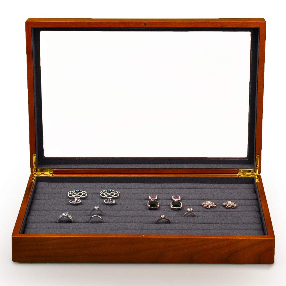 Amazon｜Oirlv ジュエリートレイ 蓋付き 木製 指輪 ピアス 