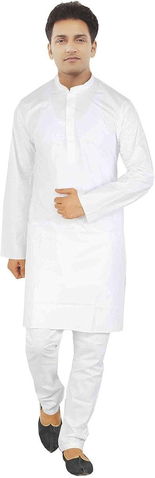 Kurta Mens White Cotton Pyjamas : Amazon.de: Fashion